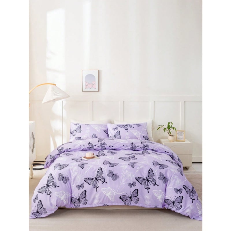 Triju daļu gultasveļas komplekts, ķīmiskas šķiedras, digitālā apdruka, mūsdienīgs minimālists stils, svars 90