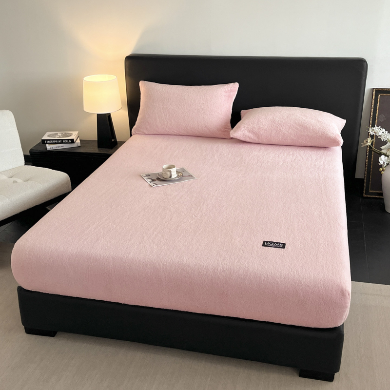 Pieno šilko patalynės komplektas su lovos apdaila, 3 dalys, siūta quilt, reaktyvus dažymas, vienodos spalvos raštas, šiuolaikiškas minimalistinis stilius