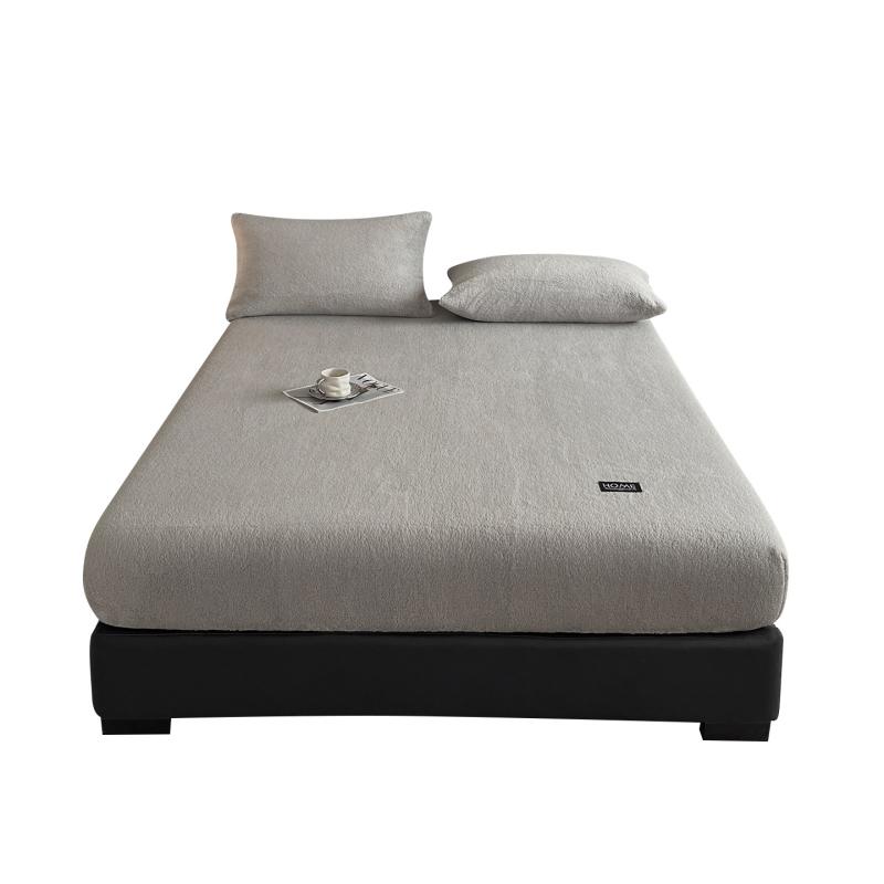 Pieno šilko patalynės komplektas su lovos apdaila, 3 dalys, siūta quilt, reaktyvus dažymas, vienodos spalvos raštas, šiuolaikiškas minimalistinis stilius