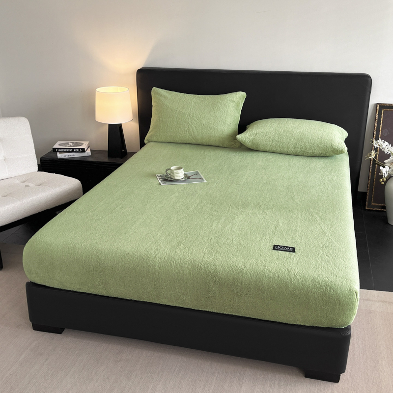 Pieno šilko patalynės komplektas su lovos apdaila, 3 dalys, siūta quilt, reaktyvus dažymas, vienodos spalvos raštas, šiuolaikiškas minimalistinis stilius