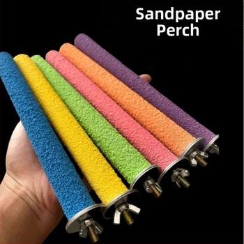 Παιχνίδι παπαγάλου για τρίψιμο νυχιών και ράμφους, με άμμο και κάθετη βάση, μοντέλο #7