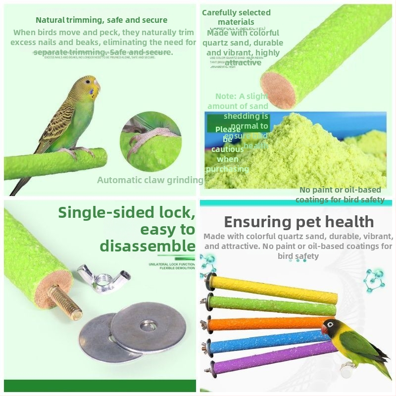 Παιχνίδι παπαγάλου για τρίψιμο νυχιών και ράμφους, με άμμο και κάθετη βάση, μοντέλο #7