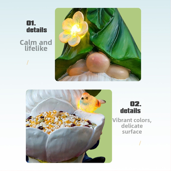 Paukščių lesyklėlė iš dervos, sodo dekoras amerikietiško kaimo stiliuje, modelis XZ016