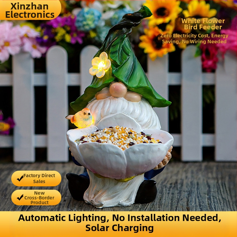 Paukščių lesyklėlė iš dervos, sodo dekoras amerikietiško kaimo stiliuje, modelis XZ016