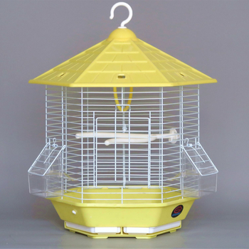 Κλουβί για πουλιά Dayang, εξάγωνο, κατασκευή από σύρμα και πλαστικό