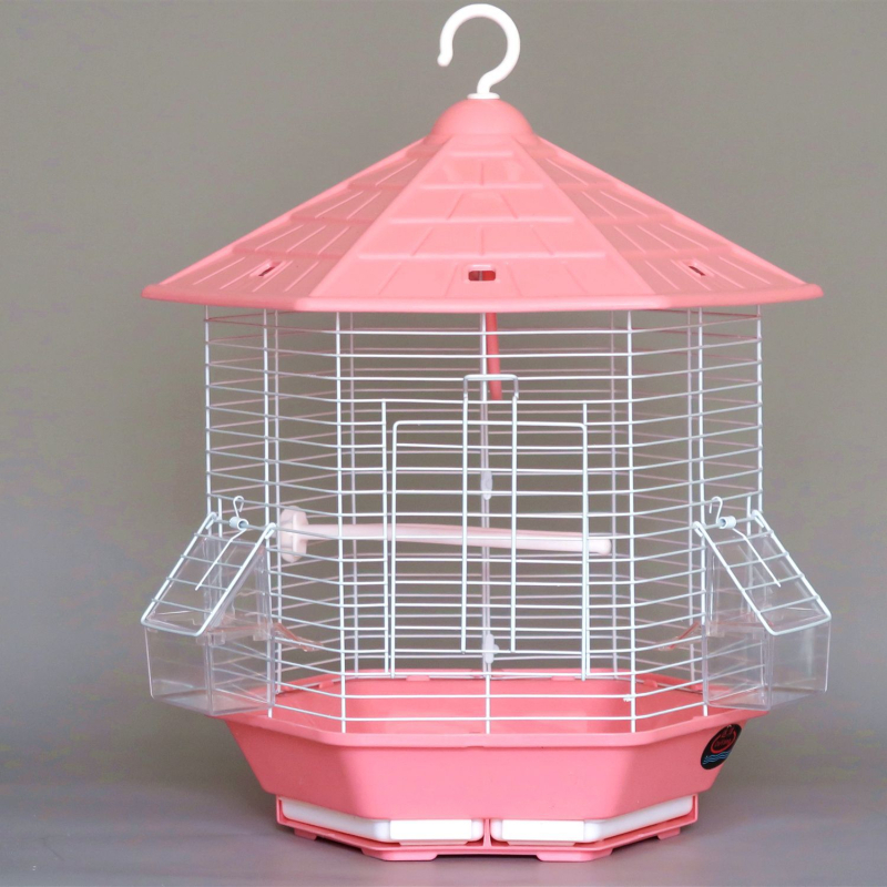 Κλουβί για πουλιά Dayang, εξάγωνο, κατασκευή από σύρμα και πλαστικό
