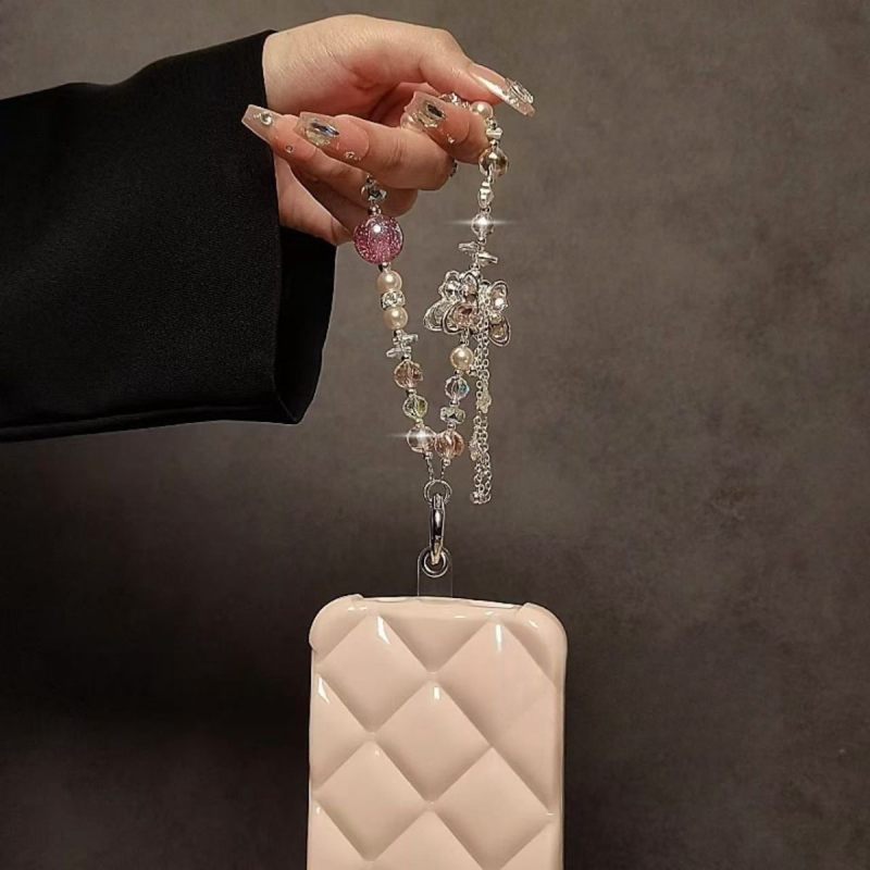 Șnur pentru telefon din nailon, pandantiv ceramic geometric, cataramă din plastic, unisex (material: nylon; pandantiv: ceramic; stil: geometric; categorie: șnur pentru telefon)