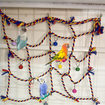 Παιχνίδι για πουλιά με υφαντό αναρριχητικό δίχτυ-χαμάκ (Κωδικός: 025; Δεν έχει εισαχθεί; Είδος: πουλί)