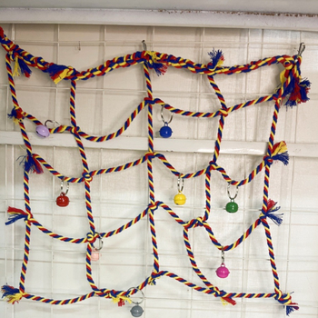 Παιχνίδι για πουλιά με υφαντό αναρριχητικό δίχτυ-χαμάκ (Κωδικός: 025; Δεν έχει εισαχθεί; Είδος: πουλί)