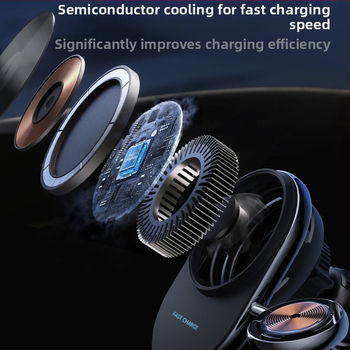Автомобилен магнитен безжичен заряден държач за iPhone и Apple Watch, 15W, монтаж върху въздушен вентил, 2-в-1 държач