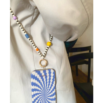 Λουράκι κινητού με χάντρες, Weekend Series, crossbody εξωτερικού χώρου, μενταγιόν από 18K χρυσό, υλικό πλαστικό, Άνοιξη 2025, στυλ Φρέσκια και Γλυκιά