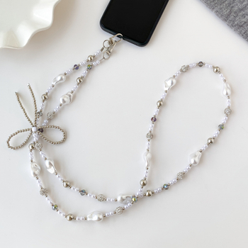 Κορδόνι τηλεφώνου Crossbody με μαργαριταρένια χάντρα – κομψό, 1 τεμάχιο, γυάλινη επένδυση, μοντέλο jd601100179686968, κυκλοφορεί χειμώνας 2025