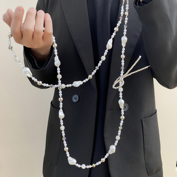 Κορδόνι τηλεφώνου Crossbody με μαργαριταρένια χάντρα – κομψό, 1 τεμάχιο, γυάλινη επένδυση, μοντέλο jd601100179686968, κυκλοφορεί χειμώνας 2025