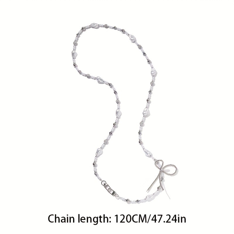 Κορδόνι τηλεφώνου Crossbody με μαργαριταρένια χάντρα – κομψό, 1 τεμάχιο, γυάλινη επένδυση, μοντέλο jd601100179686968, κυκλοφορεί χειμώνας 2025