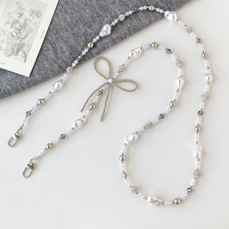 Κορδόνι τηλεφώνου Crossbody με μαργαριταρένια χάντρα – κομψό, 1 τεμάχιο, γυάλινη επένδυση, μοντέλο jd601100179686968, κυκλοφορεί χειμώνας 2025