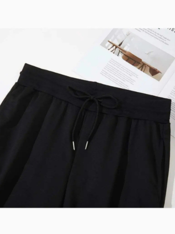 Ανδρικό σετ 3 τεμαχίων φλίς: μακριά παντελόνια με κορδόνι, μεσαία μέση, εφαρμοστό σχήμα, εκτύπωση με γράμματα