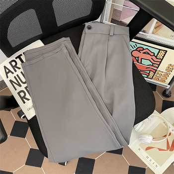 Ανδρικά παντελόνια ίσιας γραμμής, μίγμα βαμβακιού-πολυεστέρα, ελαφριά ελαστικότητα, στυλ Light Business, καλοκαίρι 2025