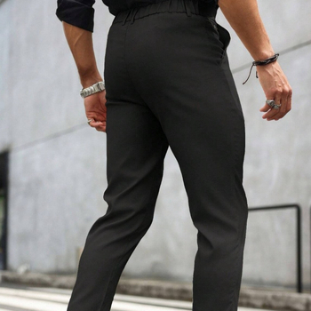 Ελαφρά επιχειρηματικά παντελόνια με ευθεία γραμμή, μικροελαστικότητα πολυεστέρα 90%, μείγμα χημικών ινών, μεταλλική διακόσμηση, για όλες τις εποχές