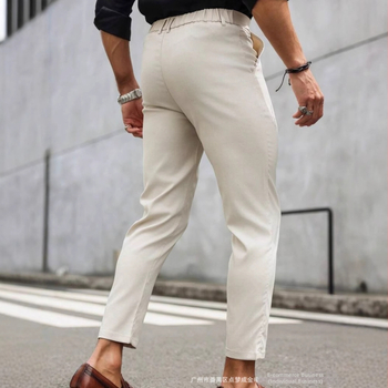 Ελαφρά επιχειρηματικά παντελόνια με ευθεία γραμμή, μικροελαστικότητα πολυεστέρα 90%, μείγμα χημικών ινών, μεταλλική διακόσμηση, για όλες τις εποχές