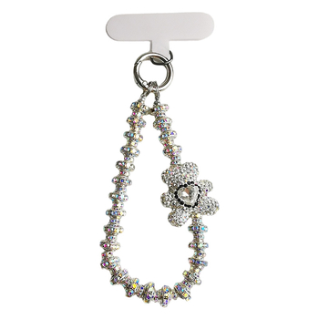 Женска гривна с кристална мечка и диамантено обрамление — ръчна изработка, Zhenge