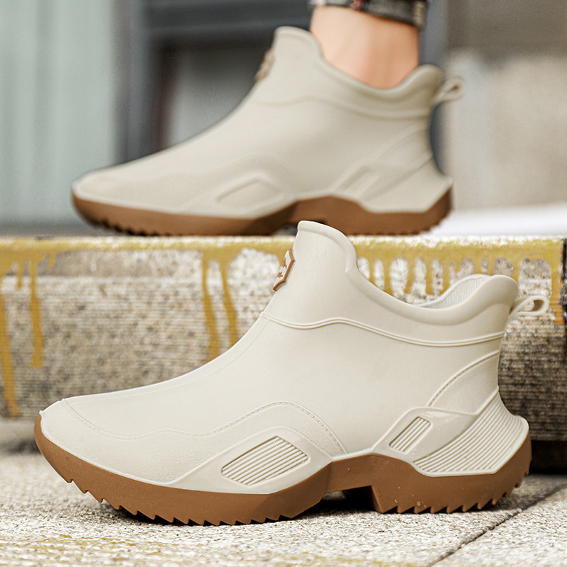 Slip-On παπούτσια εξωτερικού χώρου για όλες τις εποχές – Unisex, Ultra-Fiber άνω μέρος, στρογγυλή μύτη, δερμάτινη επένδυση, καουτσούκ σόλα