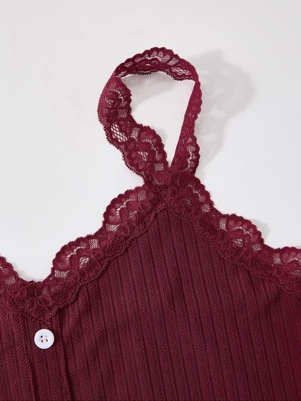 Ženski pidžama set s čipkastim obrubom i V-izrezom, njemački fleece, proljeće, elegantan