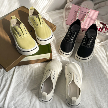 Sieviešu kanvas kurpes, kanvas augšdaļa, gumijas zole, šņorēšana