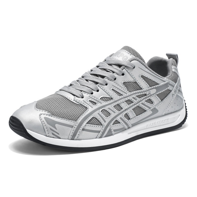 Ανδρικά καθημερινά αθλητικά παπούτσια με αναπνεύσιμη άνω με διχτυωτή επιφάνεια, σόλα PVC, κορδόνια