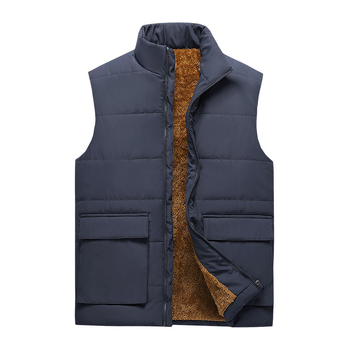 Ανδρικό γιλέκο φλίς με σταθερό γιακά, φερμουάρ, μονόχρωμο, εξωτερικό 100% πολυεστέρας, επένδυση πολυεστέρα