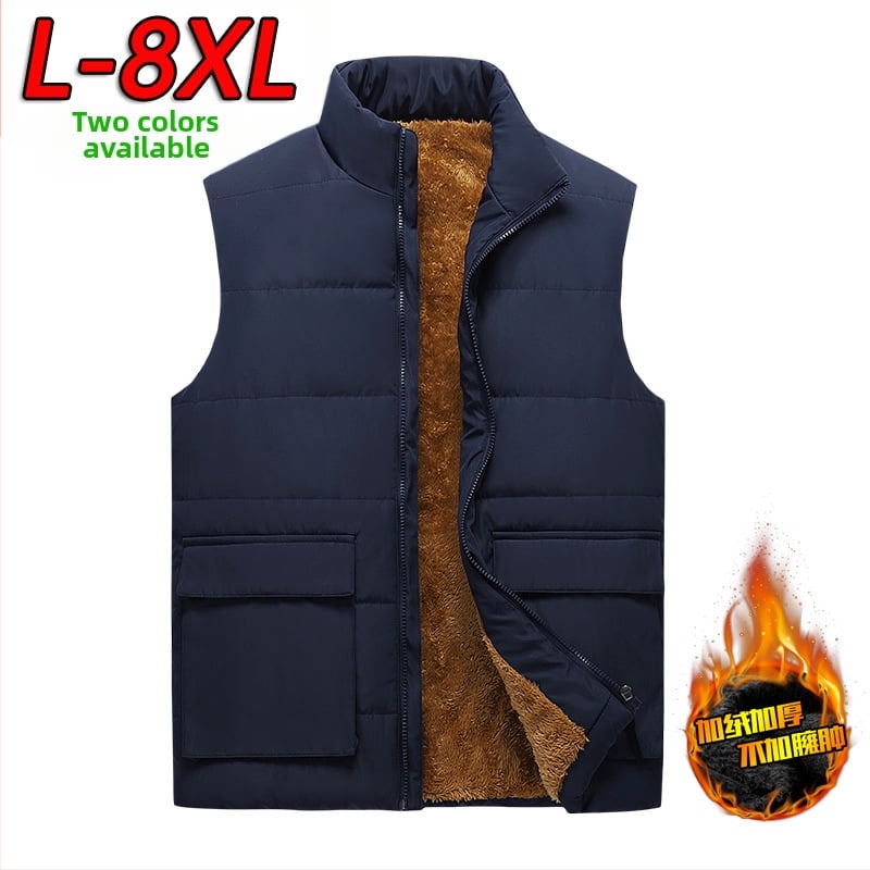 Ανδρικό γιλέκο φλίς με σταθερό γιακά, φερμουάρ, μονόχρωμο, εξωτερικό 100% πολυεστέρας, επένδυση πολυεστέρα