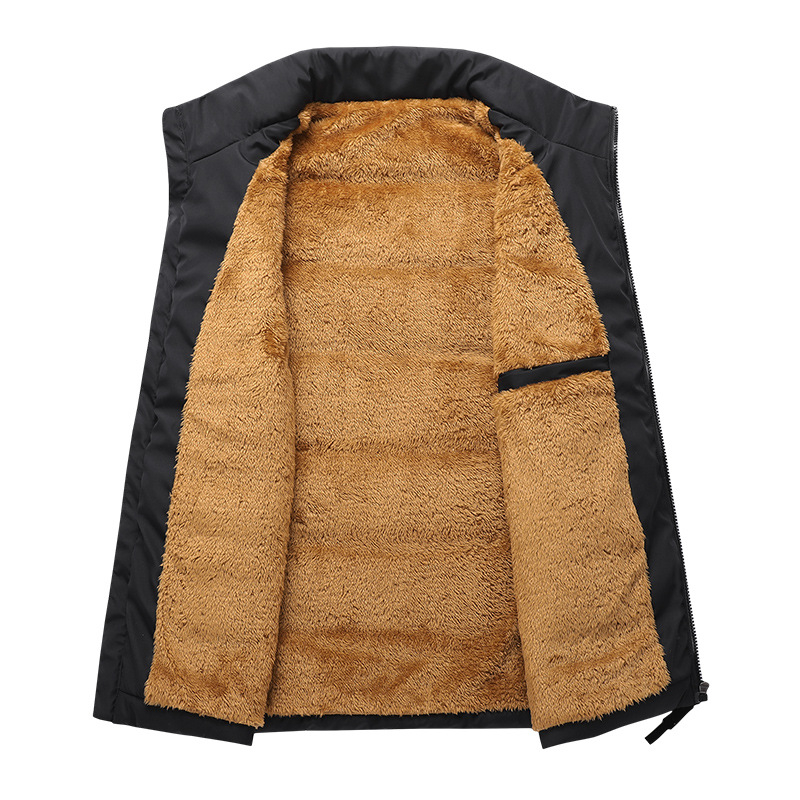 Ανδρικό γιλέκο φλίς με σταθερό γιακά, φερμουάρ, μονόχρωμο, εξωτερικό 100% πολυεστέρας, επένδυση πολυεστέρα