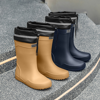 Vyriski lietaus batai vidutinio ilgio, anti-slip, PVC viršus, PU vidinis pamušalas, užsegimas su mansete