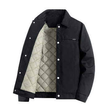 L03 Corduroy jakna s kapuljom - Korejski stil, slobodan kroj, poliester podstava, dugi rukavi
