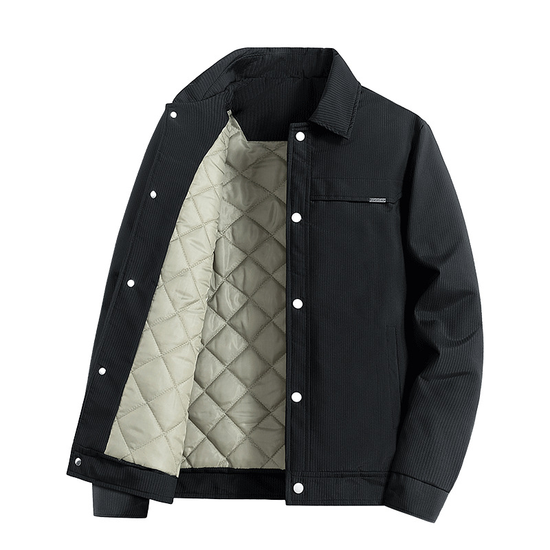 L03 Corduroy jakna s kapuljom - Korejski stil, slobodan kroj, poliester podstava, dugi rukavi