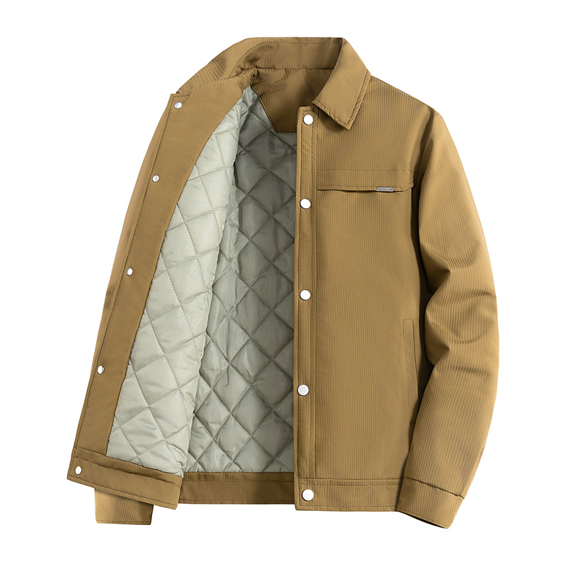 L03 Corduroy jakna s kapuljom - Korejski stil, slobodan kroj, poliester podstava, dugi rukavi