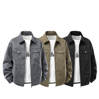 PU Δερμάτινο μπουφάν μπομπερ με γιακά τύπου lapel, φερμουάρ εμπρός, τριμμένες άκρες, πολλά τσέπες, σφιχτός σιλουέτας, χειμερινή καθημερινή εξωτερική ένδυση, επένδυση πολυεστέρα