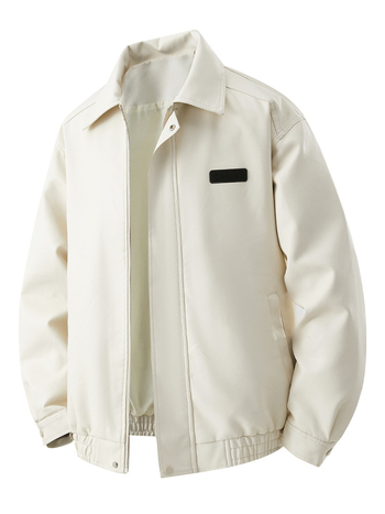 Ανδρικό PU Δερμάτινο Μπουφάν, Ρετρό Στυλ, Ευρύ Κόψιμο, Με Φερμουάρ