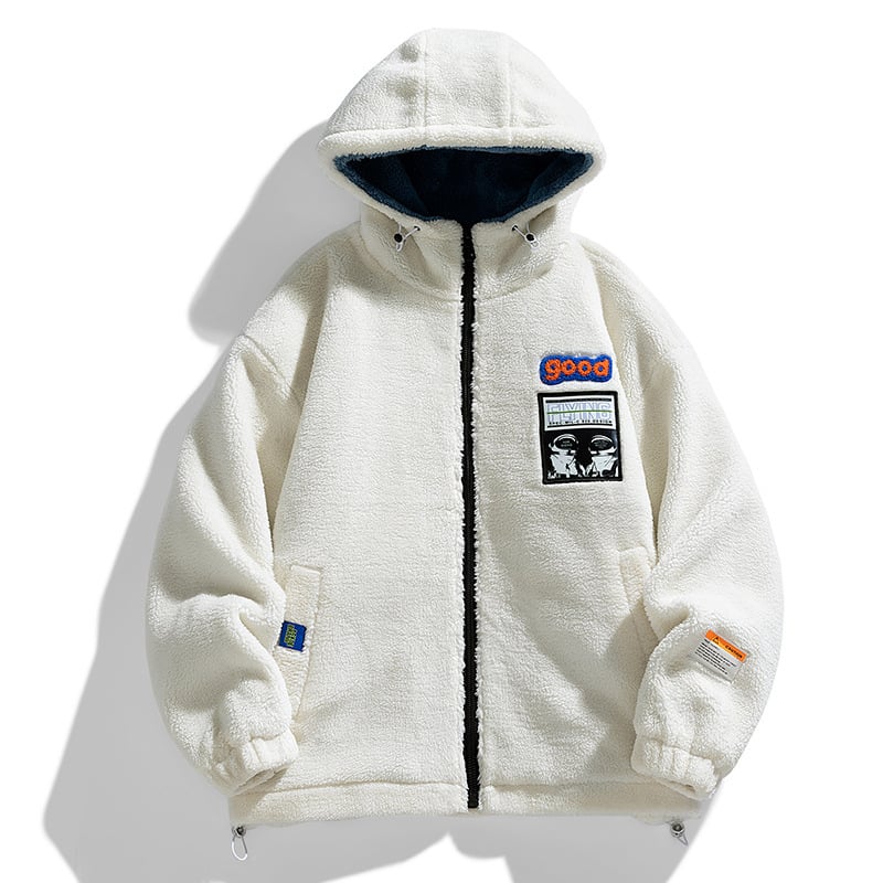 Ανδρικό παλτό με φερμουάρ, χαλαρή γραμμή, γέμισμα πολυεστέρα, πλαϊνά τσέπες