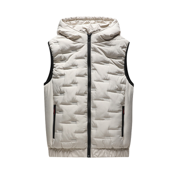 Мъжко полиестерово подплатено яке с качулка, тясна кройка, джобове с цип