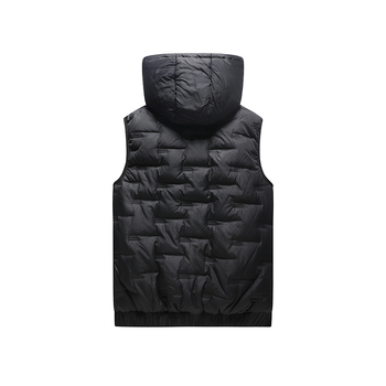 Мъжко полиестерово подплатено яке с качулка, тясна кройка, джобове с цип