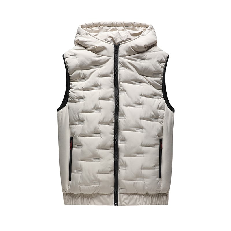 Мъжко полиестерово подплатено яке с качулка, тясна кройка, джобове с цип