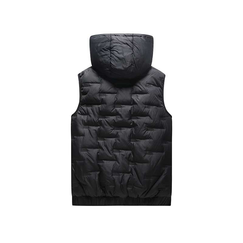 Мъжко полиестерово подплатено яке с качулка, тясна кройка, джобове с цип