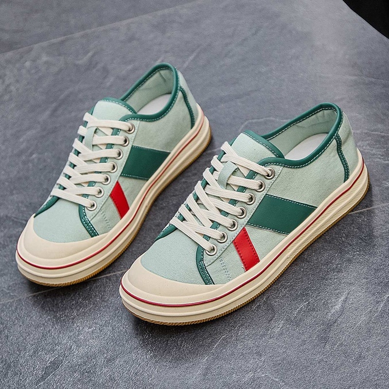 Sieviešu platnie kurpes Korejas stilā ar priekšējo šņorēšanu, elpojošs augšējais materiāls, gumijas zole, vasara 2025