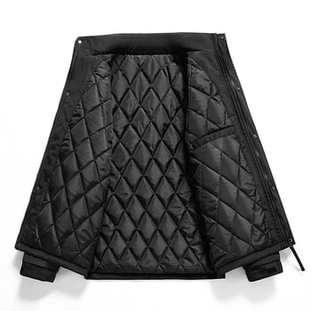 Μπουφάν με σταθερό γιακά, φερμουάρ, παχύτερη μόνωση, 3D τσέπες‑patch, εφαρμοστό στυλ