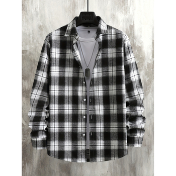 Πουκάμισο καρό, Slim Fit, Turn-down Collar, Μανίκια 3/4