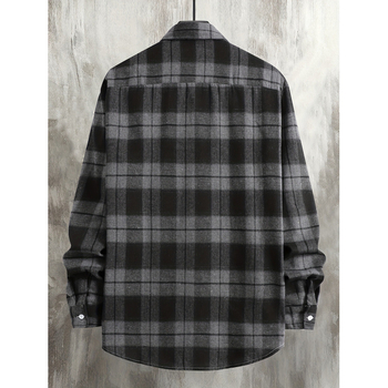 Πουκάμισο καρό, Slim Fit, Turn-down Collar, Μανίκια 3/4