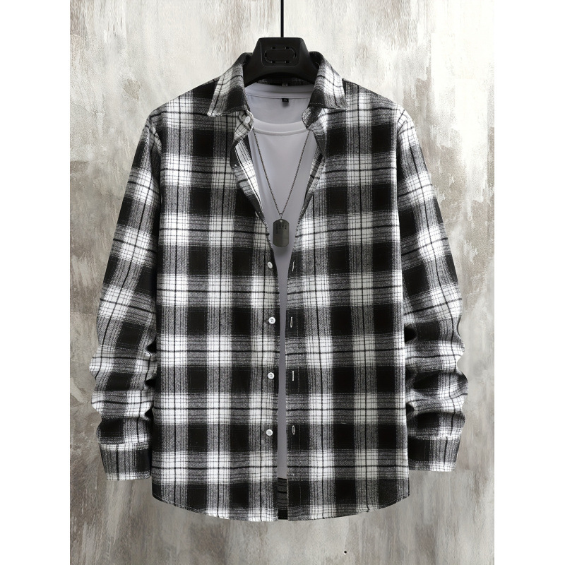 Πουκάμισο καρό, Slim Fit, Turn-down Collar, Μανίκια 3/4