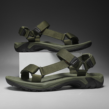 Vyriniai tinkliniai sandalai - atviras pirštas, raišteliai, neslydinti gumos padas