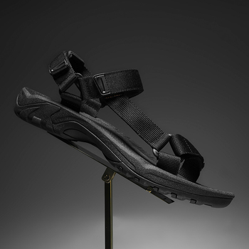 Vyriniai tinkliniai sandalai - atviras pirštas, raišteliai, neslydinti gumos padas