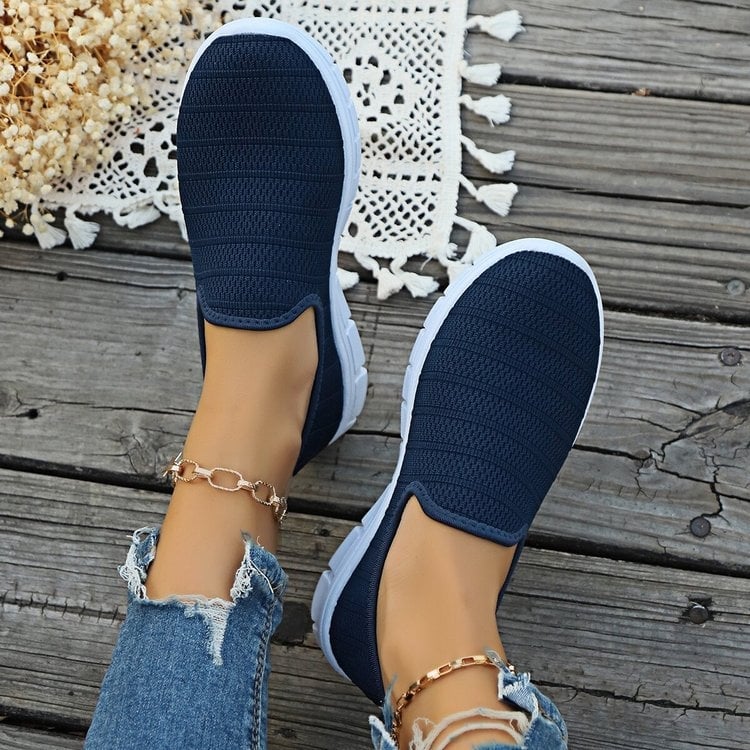 Sieviešu Slip-On kurpes ar sietve augšpusi, zemā profila, vieglas, elpojošas, gumijas zole